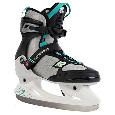 K2 Skate Alexis Ice Pro Patin à Glace pour Femmes, Bleu Sarcelle argenté, 4 UK