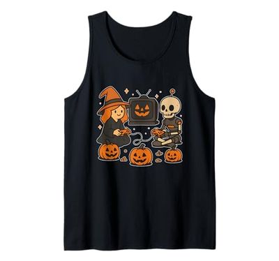 Witch and Robot Skeleton Gaming Tank Top