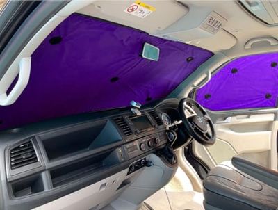 Covprotec Pair Of Middle Thermal Blinds, Compatible/Replacement For Vauxhall Vivaro (2001-2014) Backing Colour In Purple