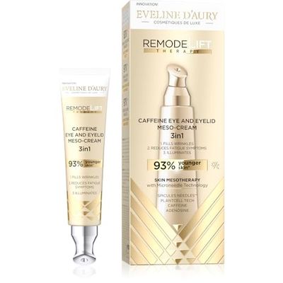 Eveline D’Aury RemodeLift Therapy 3-in-1 Caffeine Eye Cream – Innovative Micro-Needle Spicules Needles™ Technology, Reduces Wrinkles, Dark Circles & Puffiness, Hydrates & Brightens, 15 ml