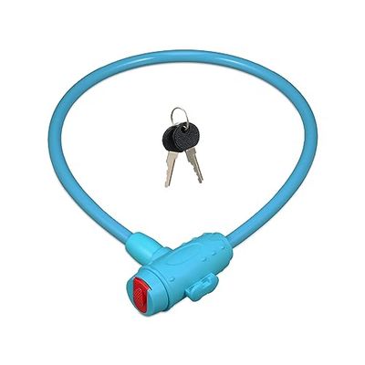 Relaxdays Lucchetto per Bici da Bambino, Catenaccio per E-Bike con 2 Chiavi, Cavo Antifurto, Lunghezza: 70 cm, Blu