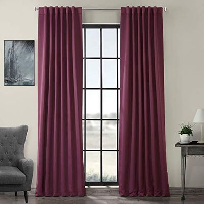 HPD Half Price Drapes Room Darkening Curtains 96 Inches Long for Bedroom & Living Room (1 Panel), 50 X 96, Aubergine