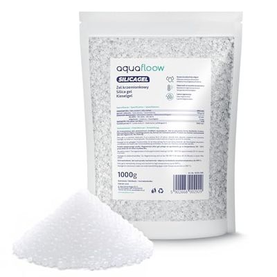 Aquafloow Silica Gel 1000g Regenereerbare silicagel, adsorptie-ontvochtiger zonder indicator, effectief absorberend en veelzijdig, tegen schimmel en corrosie, vochtigheid en mist in de auto