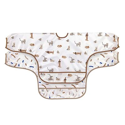 Lässig Baby slabbetjes set lange mouwen 2 stuks om te binden/lange mouwen Bib Little Mateys royal blue Eén maat