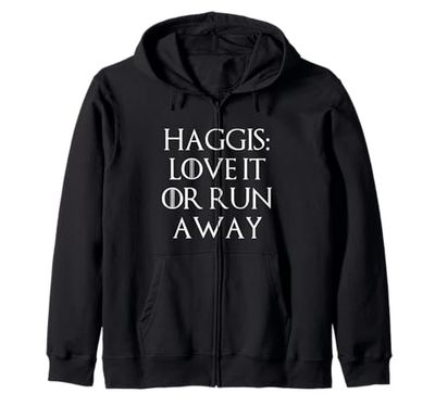 "Haggis: Love It or Run Away - Funny Scottish Pride Design" Felpa con Cappuccio