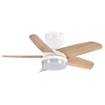 Eden pulse Ventilator, wit/beuken, 24 W, 2400 lm, 5 vleugels, 91D, instelbare temperatuur, 32,5 x 91 x 91 cm