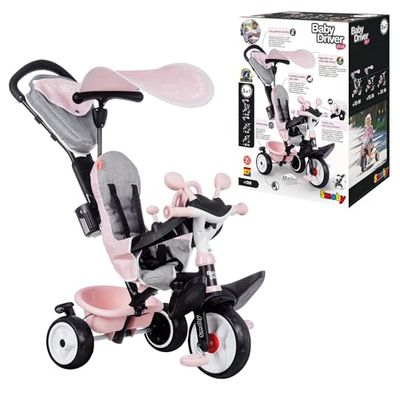 Smoby 741501 - Driewieler Baby Driver Comfort, roze, 1vanaf 0 maanden, EN1888-1, 2 standen