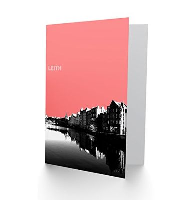 Wee Blue Coo Leith Shore Edinburgh Scottish Landmark Coral Greetings Card