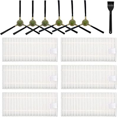 CanYien Lot de 12 accessoires de rechange compatibles avec les aspirateurs robots OKP Life K2 K3, 6 brosses latérales, 6 filtres