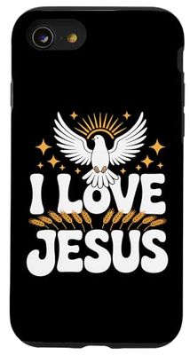 I Love Jesus Colomba Grano Stelle Design Custodia per iPhone SE (2020) / 7 / 8