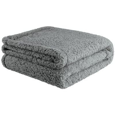 furrybaby Premium Soft Dog Blanket for Medium Small Dogs Puppy Cat Washable Sherpa Fleece 80x100 cm Pet Throw for Bed Furniture Couch Sofa Protection(Medium, Grey Blanket)