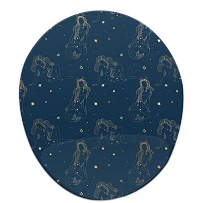 Bonamaison, Tappetino ergonomico per mouse con poggiapolsi, con stampa digitale, anti-tendine, base antiscivolo, per ufficio e casa, dimensioni: 20 x 23 cm