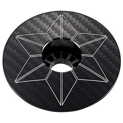 Supacaz 0660902387991 Star Capz Capot de Direction Mixte, Laser Carbon Unisex-Adult, Black, Taille Unique