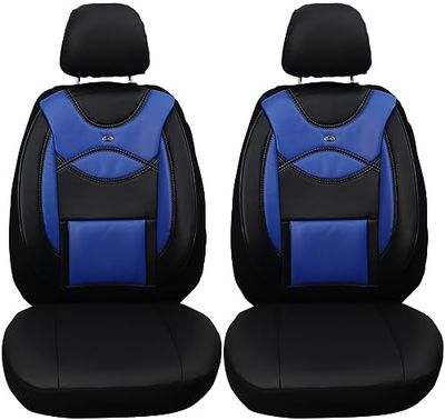 Coprisedili per auto, in ecopelle, compatibili con Mercedes Classe GLE W167 2019, per conducente e passeggero, FB: D106 (nero/blu)