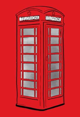 Red London England UK Telephone Box Journal: Red Background