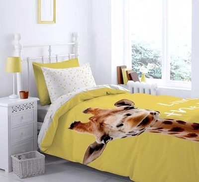 Catherine Lansfield Giraffe Funda Nórdica + Funda de Almohada Cama 90 cm (160x220+50x110)