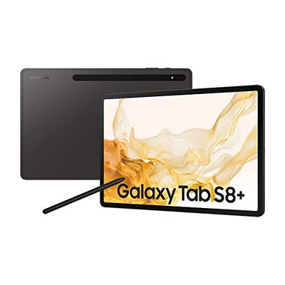 Samsung Galaxy Tab S8+, 12,4 cala, pamięć wewnętrzna 128 GB, 8 GB pamięci RAM, Wi-Fi, tablet z Androidem, w tym S Pen, Graphite, obejmuje 36-miesięczną gwarancję producenta [ekskluzywnie Amazon]