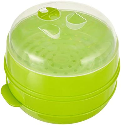 InnovaGoods Vaporizador duplo para micro-ondas, estojo de cozinha a vapor, Tupperware