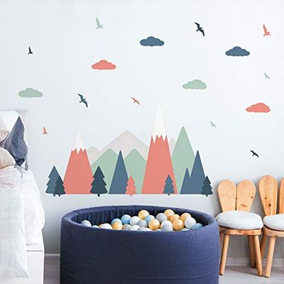 Walplus Pegatinas Para Niños Decoración De La Habitación Pegatinas De Vinilo Removibles Y Reutilizables Fáciles De Usar Ventana Cuarto De Niños Pegatinas De Pared Arte Murales Calcomanías - Happy London Zoo 160Pcs Multi