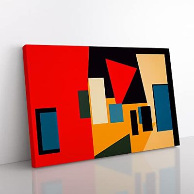 Modern Suprematism Art Vol.6 Abstract Canvas Wall Art Print Ready to Hang, Framed Picture for Living Room Bedroom Home Office Décor, 60x40 cm (24x16 Inch)