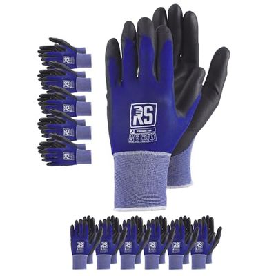 RS STROMER ESD/gants de montage, protection contre les surtensions, électrostatiques, taille 08, 12 paires/bleu/noir/gants de travail, équipés de fibre de carbone