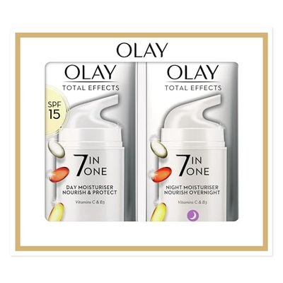 Olay Total Effects Anti-Ageing 7-in-1 Set de Regalo: Day Moisturiser 37 - ml, Night Firming Moisturiser 37 - ml
