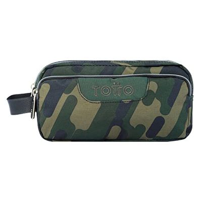 Schoolmapje Drie vakken groen camouflage - Agapec