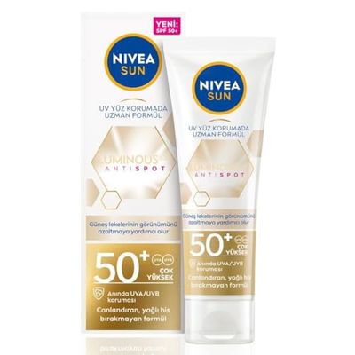 NIVEA SUN Anti-Pigmentfläckar solskydd 50+, fuktgivande ansiktssolkräm, icke-fet solkräm med hög SPF, UV-ansikte Luminous630® anti-pigmentfläckar solskydd (40 ml)