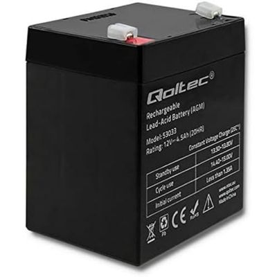 Qoltec Batterie AGM | 12 V | 4,5 Ah | Max 67,5 A