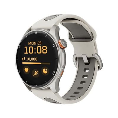 Smartwatch myPhone Watch Adventure warm grijs, grote 360 mAh batterij, tot 14 dagen met één lading, 1,43 inch, met GPS, 50 sportmodi, SOS-knop, kompas, waterdicht, bluetooth, grijs, 1.43 zoll