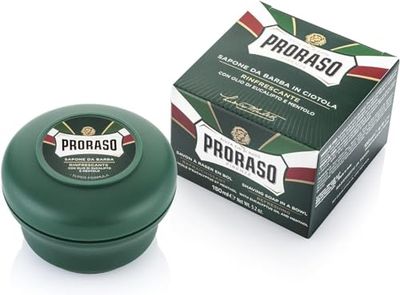 Proraso Shaving Soap in a Bowl, 150ml, Refreshing and Toning Shaving Soap For Men with Eucalyptus Oil and Menthol, Made in Italy, Green