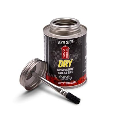 1000 Miglia BKR 3101 Dry Lube Bike Chain, for Dry and Dusty Weather Conditions, All-In-One Can, Brush included – 240 ml