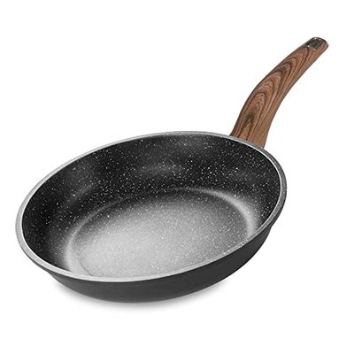 Non Stick Frying Pan,28 cm Induction Frying Pan with Cast Aluminum Stone Anti-Scratch Coating and Bakelite Handle,PFOA Free,All Stoves Compatible