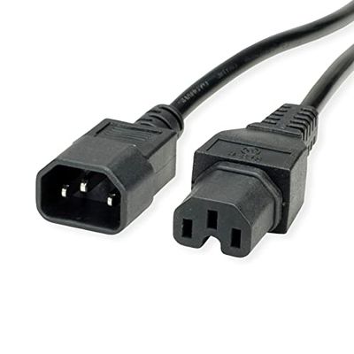 VALUE Cavo di alimentazione IEC320/C14 maschio - presa C15, nero, 1,8 m