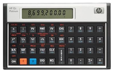 HEWLETT PACKARD HP12CPLAT Kalkylator, Svart, Vit,