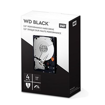 WD BLACK Disco duro interno de adecuado rendimiento de 3.5 pulgadas y 4 TB, Clase de 7200 rpm, SATA de 6 Gb/s, caché de 256 MB