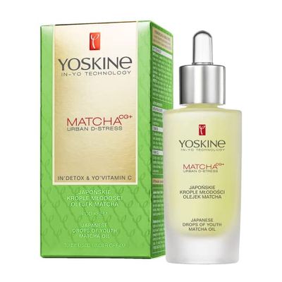 Yoskine Matcha Urban D-Stress Gouttes Japonaises de Jeunesse - Matcha Oil, serum vitamine c, soin visage, Huile de Thé Japonais Matcha