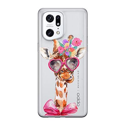 Babaco ERT GROUP mobile phone case for Oppo FIND X5 PRO original and officially Licensed pattern Giraffe 002 optimally adapted to the shape of the mobile phone, partially transparent