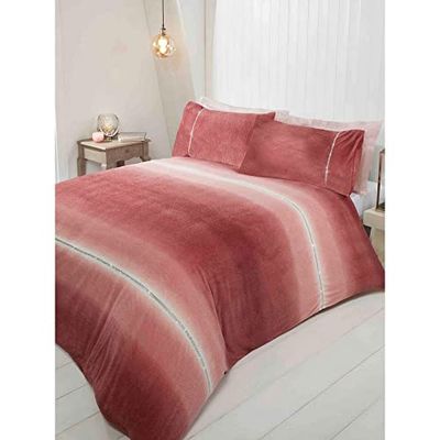 Rapport Diamante Ombre Teddy Fur Blush Single Duvet Cover Bedding Bed Set