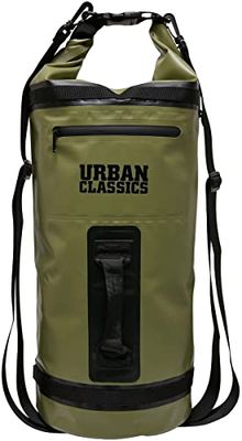 Urban Classics Uniseks rugzak, multifunctionele tas, waterafstotend, grote zak met ritssluiting, 2 mesh zakken aan de voorkant, met 2 canvas riemen en handgreep, in 3 kleuren, 3 liter, olijfgroen, One Size