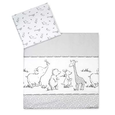 Julius Zöllner - Juego de sábanas, diseño de safari gris Talla:80x80 + 35x40 cm