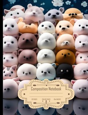 Composition Notebook College Ruled: Squishy Multiples of Cute Animal, Flexible Rubber, Various on Fabric, Size 8.5x11 Inches, 120 Pages