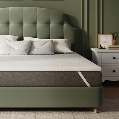 Novilla Materasso Topper 120x200 Altezza 5 cm, Coprimaterasso in Schiuma di Fibra, Topper Matrimoniale Assorbente e Traspirante con 4 Angoli Dotato di Cinghie Elastiche
