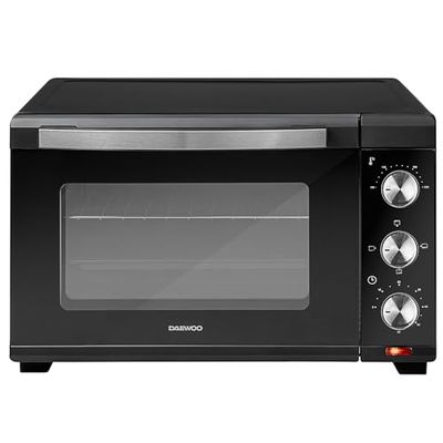Daewoo Mini Oven & Grill- 1600w Countertop, Portable Electric Cooker with adjustable Temperature Settings and 60 Minute Timer with Indicator Light. Including Baking tray & Wire Rack