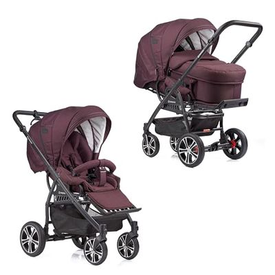 Gesslein F4 Classic Kombibarnvagn 3-i-1 med bärväska C2, handbroms, 96 cm liggyta, fotsäcksfunktion, babyskålsadapter, kompakt vikbar, bär