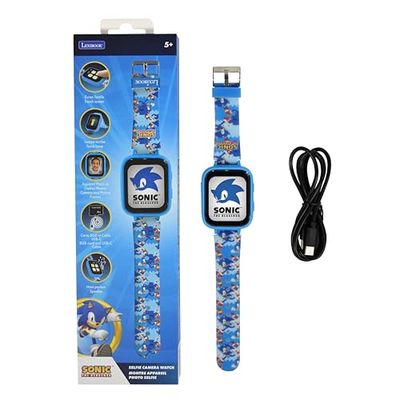 Lexibook, Sonic The Hedgehog, Montre Appareil Photo Selfie, Écran Tactile HD, Appareil Photo 720p, Lecteur MP3, Haut-Parleur intégré, Dictaphone, Podomètre, 5 Jeux, Bleu, DMW070SN