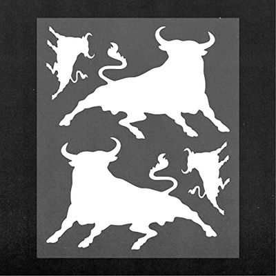 4R Quattroerre.it Supershaped Die-Cut Bull for Car, White, 14 x 16 cm