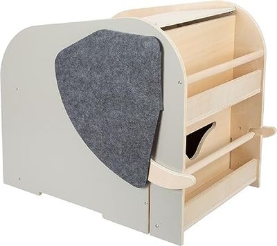 small foot Coffre à jouets avec siège et roulettes Eléphant "Wildlife" en bois, rangement avec de nombreuses fonctions, 12423