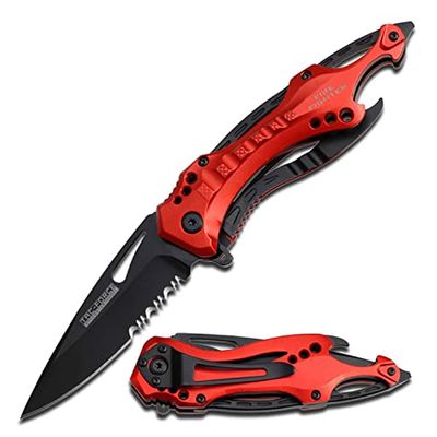 TacForce Tf705Rd Cuchillo Tascabile,Unisex - Adulto, Rojo, un tamaño