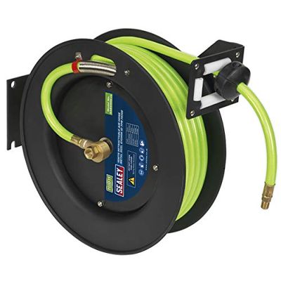Sealey SA841HV - Tubo dell'aria retrattile in metallo, diametro 10 mm, ad alta visibilità, 15 m